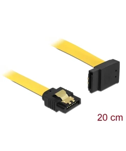 כבל נתונים SATA 6 Gb/s 7 pin צד אחד בזווית 90° למעלה צבע צהוב נ/נ DELOCK | 82799 | 4K