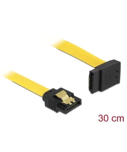 כבל נתונים SATA 6 Gb/s 7 pin צד אחד בזווית 90° למעלה צבע צהוב נ/נ DELOCK | 82804 | 4K