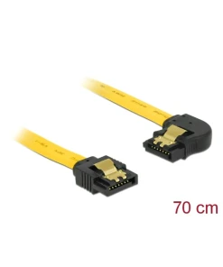 כבל נתונים SATA 6 Gb/s 7 pin צד אחד בזווית 90° שמאלה צבע צהוב נ/נ DELOCK | 83961 | 4K