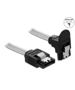 כבל נתונים SATA 6 Gb/s 7 pin שקוף צד אחד בזווית 90° למטה נ/נ DELOCK | 85344 | 4K