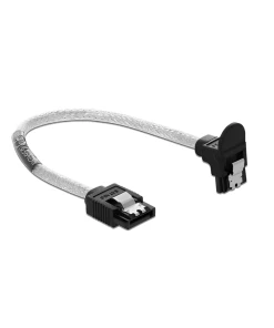 כבל נתונים SATA 6 Gb/s 7 pin שקוף צד אחד בזווית 90° למטה נ/נ DELOCK | 85346 | 4K