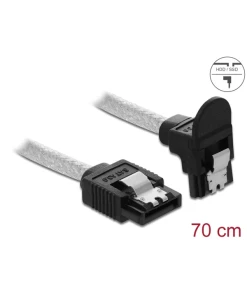 כבל נתונים SATA 6 Gb/s 7 pin שקוף צד אחד בזווית 90° למטה נ/נ DELOCK | 85347 | 4K