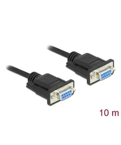 כבל סריאלי מוצלב Serial D-Sub 9 RS-232 Null modem עם מחברים קומפקטיים נ/נ DELOCK | 87525 | 4K