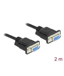 כבל סריאלי מוצלב Serial D-Sub RS-232 Null modem עם מחברים קומפקטיים נ/נ DELOCK | 86605 | 4K