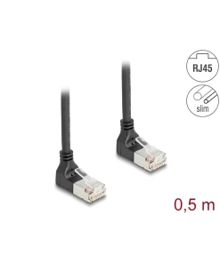 כבל רשת Cat 6A Slim זווית DAWN בשני הצדדים ז/ז DELOCK | 80280