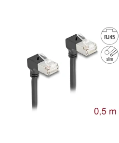 כבל רשת Cat 6A Slim זווית DAWN בשני הצדדים ז/ז DELOCK | 80298