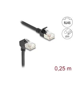 כבל רשת Cat 6A Slim צד אחד בזווית DAWN זז DELOCK 80303