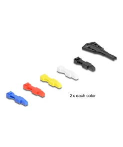 כבל רשת מאובטח RJ45 Cat.6A S/FTP עם 10 קליפסים צבעונים ז/ז DELOCK | 80257