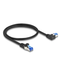 כבל רשת מסוכך Cat 6A צד אחד בזווית שמאל זז DELOCK 80218
