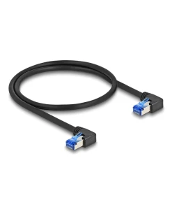 כבל רשת מסוכך Cat6A זווית ימין בשני צדדים ז/ז DELOCK | 80213