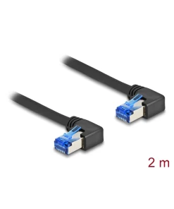 כבל רשת מסוכך Cat6A זווית ימין בשני צדדים ז/ז DELOCK | 80215