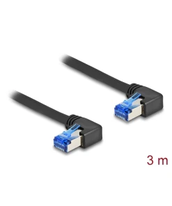 כבל רשת מסוכך Cat6A זווית ימין בשני צדדים ז/ז DELOCK | 80216