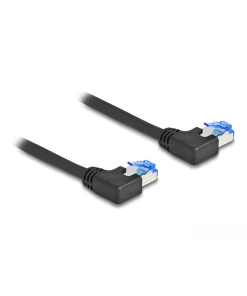 כבל רשת מסוכך Cat6A זווית שמאל בשני צדדים ז/ז DELOCK | 80212