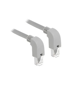 כבל רשת מסוכך RJ45 Cat.6 ז/ז שני צדדים בזווית 90° למטה אורך 1 מטר ז/ז DELOCK | 85868