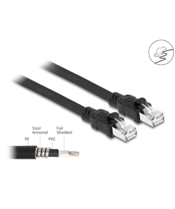 כבל רשת תעשייתי RJ45 Cat.6A F/UTP ז/ז עם ציפוי מתכת פנימי ז/ז DELOCK | 80112