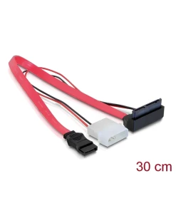 כבלים חשמל ונתונים תקע Micro SATA לשקע SATA 7 pin + תקע מולקס 2 פין 5V / 3.3V ז/נ DELOCK | 82551 | 4K
