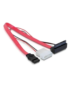 כבלים חשמל ונתונים תקע Micro SATA לשקע SATA 7 pin + תקע מולקס 2 פין 5V / 3.3V ז/נ DELOCK | 82551 | 4K