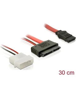 כבלים חשמל ונתונים תקע Micro SATA לשקע SATA 7 pin + תקע מולקס 2 פין 5V ז/נ DELOCK | 84384 | 4K