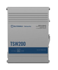 מתג 8 יציאות POE + מתג תעשייתי לא מנוהל TelTonika | TSW200 | Power-over-Ethernet