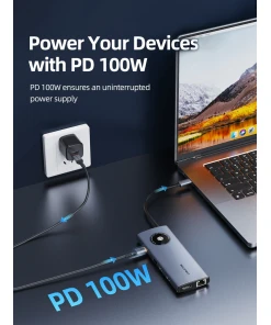 תחנת עגינה 1-12 למחשב נייד Cabletime | CT-HUBL1-AG