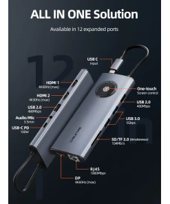 תחנת עגינה 1-12 למחשב נייד Cabletime | CT-HUBL1-AG