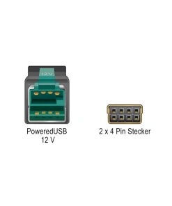 כבל USB עבור מדפסות קופה ומסופים תקע PoweredUSB 12V לתקע 2x4 פין ז/ז DELOCK | 85486