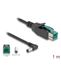 כבל USB עבור מדפסות קופה ומסופים תקע PoweredUSB 12V לתקע DC 5.5x2.1 בזווית 90° ז/ז DELOCK | 80011
