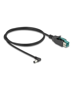כבל USB עבור מדפסות קופה ומסופים תקע PoweredUSB 12V לתקע DC 5.5x2.1 בזווית 90° ז/ז DELOCK | 80013