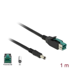 כבל USB עבור מדפסות קופה ומסופים תקע PoweredUSB 12V לתקע DC 5.5x2.1 ז/ז DELOCK | 85497