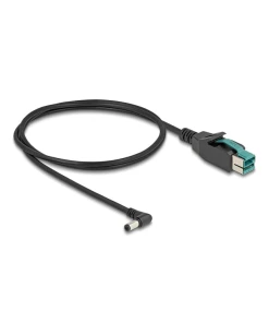 כבל USB עבור מדפסות קופה ומסופים תקע PoweredUSB 12V לתקע DC 5.5x2.5 בזווית 90° ז/ז DELOCK | 80609