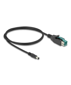 כבל USB עבור מדפסות קופה ומסופים תקע PoweredUSB 12V לתקע DC 5.5x2.5 זז DELOCK 80495