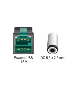 כבל USB עבור מדפסות קופה ומסופים תקע PoweredUSB 12V לתקע DC 5.5x2.5 ז/ז DELOCK | 80496