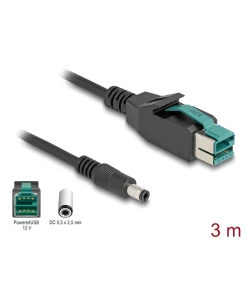 כבל USB עבור מדפסות קופה ומסופים תקע PoweredUSB 12V לתקע DC 5.5x2.5 ז/ז DELOCK | 80497