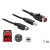 כבל USB עבור מדפסות קופה ומסופים תקע PoweredUSB 24V לתקע USB Type-B + Hosiden Mini-DIN 3 pin ז/נ DELOCK | 85487