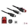 כבל USB עבור מדפסות קופה ומסופים תקע PoweredUSB 24V לתקע USB Type-B + Hosiden Mini-DIN 3 pin ז/נ DELOCK | 85488