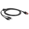 כבל USB עבור מדפסות קופה ומסופים תקע PoweredUSB 24V לתקע USB Type-B + Hosiden Mini-DIN 3 pin ז/נ DELOCK | 85488