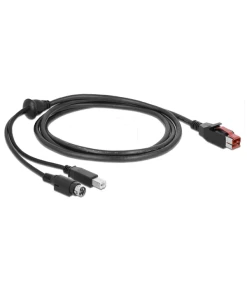 כבל USB עבור מדפסות קופה ומסופים תקע PoweredUSB 24V לתקע USB Type-B + Hosiden Mini-DIN 3 pin ז/נ DELOCK | 85488