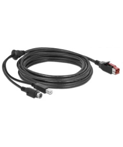 כבל USB עבור מדפסות קופה ומסופים תקע PoweredUSB 24V לתקע USB Type-B + Hosiden Mini-DIN 3 pin ז/נ DELOCK 85491
