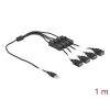 כבל חשמל תקע USB-A ל- 4 שקעים USB-A + מפסקים ז/נ DELOCK | 86805
