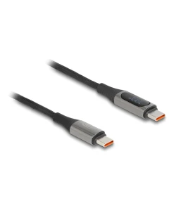 כבל טעינה מהירה עם צג USB-C 2.0 תומך PD 3.0 100 W ז/ז DELOCK 86809