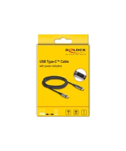 כבל טעינה מהירה עם צג USB-C 2.0 תומך PD 3.0 100 W ז/ז DELOCK 86809