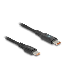 כבל טעינה מהירה עם צג USB-C 2.0 תומך PD 3.1 140 W ז/ז DELOCK | 88136