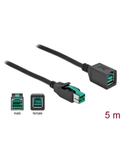 כבל מאריך PoweredUSB 12V עבור מדפסות קופה ומסופים ז/נ DELOCK | 85984