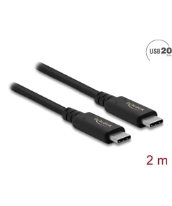 כבל קואקסיאלי Thunderbolt/USB4™ 8K Certified 5A 100 watt תומך 40Gb/s ז/ז DELOCK | 86980