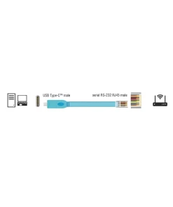 כבל קונסול לסיסקו אפור USB-C זכר לתקע RJ45 RS-232 צ'יפ FTDI ז/ז DELOCK | 63914