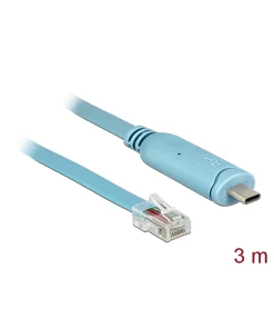 כבל קונסול לסיסקו אפור USB-C זכר לתקע RJ45 RS-232 צ'יפ FTDI ז/ז DELOCK | 63914