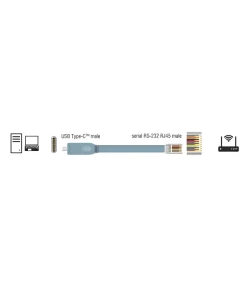 כבל קונסול לסיסקו אפור USB-C זכר לתקע RJ45 RS-232 צ'יפ FTDI ז/ז DELOCK | 89892