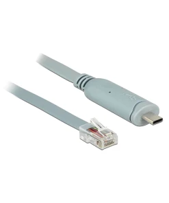 כבל קונסול לסיסקו אפור USB-C זכר לתקע RJ45 RS-232 צ'יפ FTDI ז/ז DELOCK | 89892