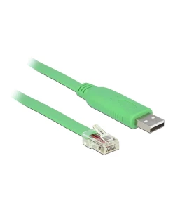 כבל קונסול לסיסקו ירוק USB-A זכר לתקע RJ45 RS-232 צ'יפ FTDI ז/ז DELOCK | 62960