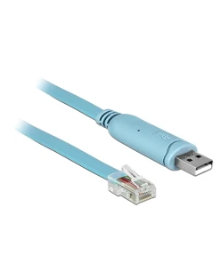 כבל קונסול לסיסקו כחול USB-A זכר לתקע RJ45 RS-232 צ'יפ FTDI ז/ז DELOCK | 63289